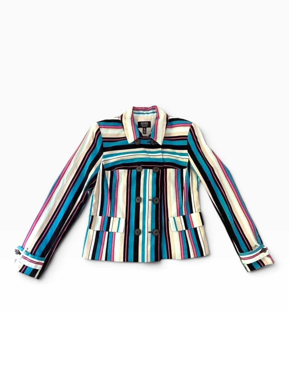 Vintage Style Jones NewYork Striped Blazer 8 Bold Statement Jacket Gallery Event